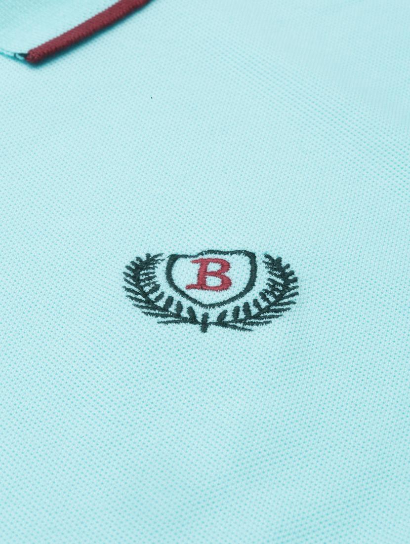 light blue solid polo t-shirt - 18235237 - Zoom Image - 4