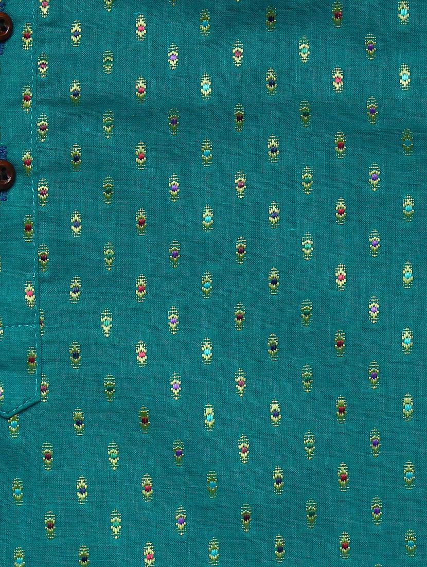 green solid dhoti kurta set - 18244892 - Standard Image - 4
