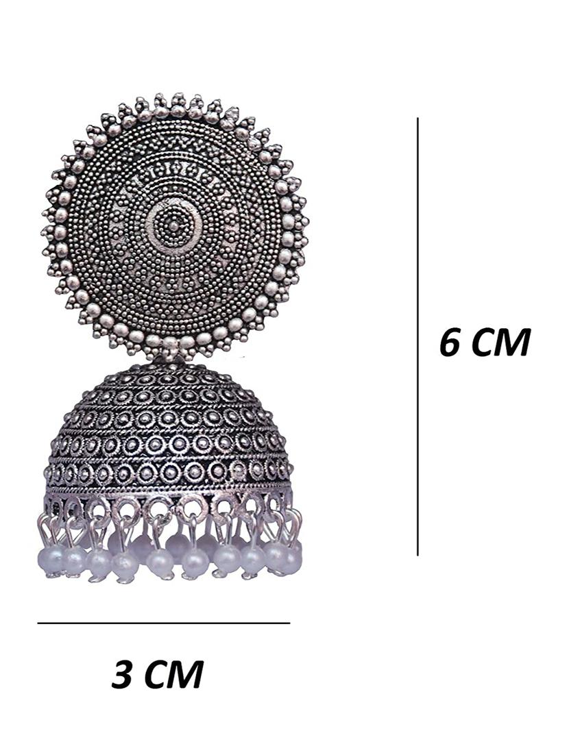 silver plated jhumka earring - 18248710 - Standard Image - 4