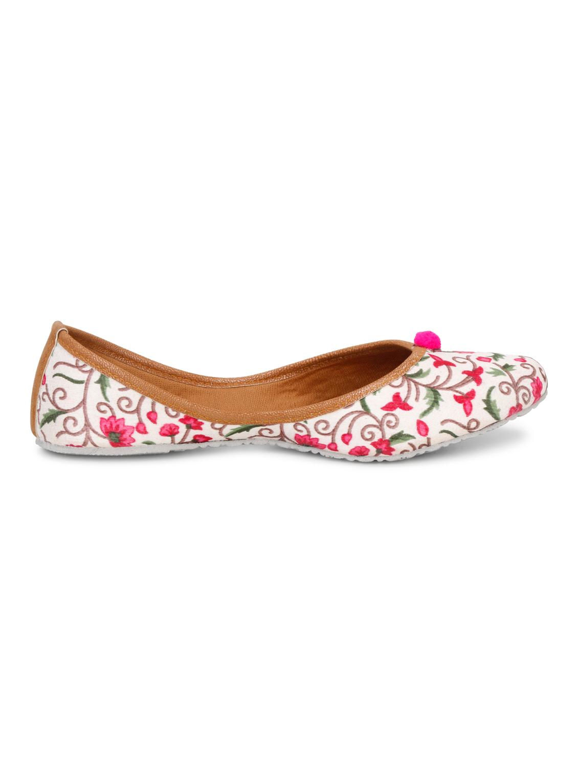 pink fabric slip on jutis & mojaris - 18249524 - Standard Image - 2