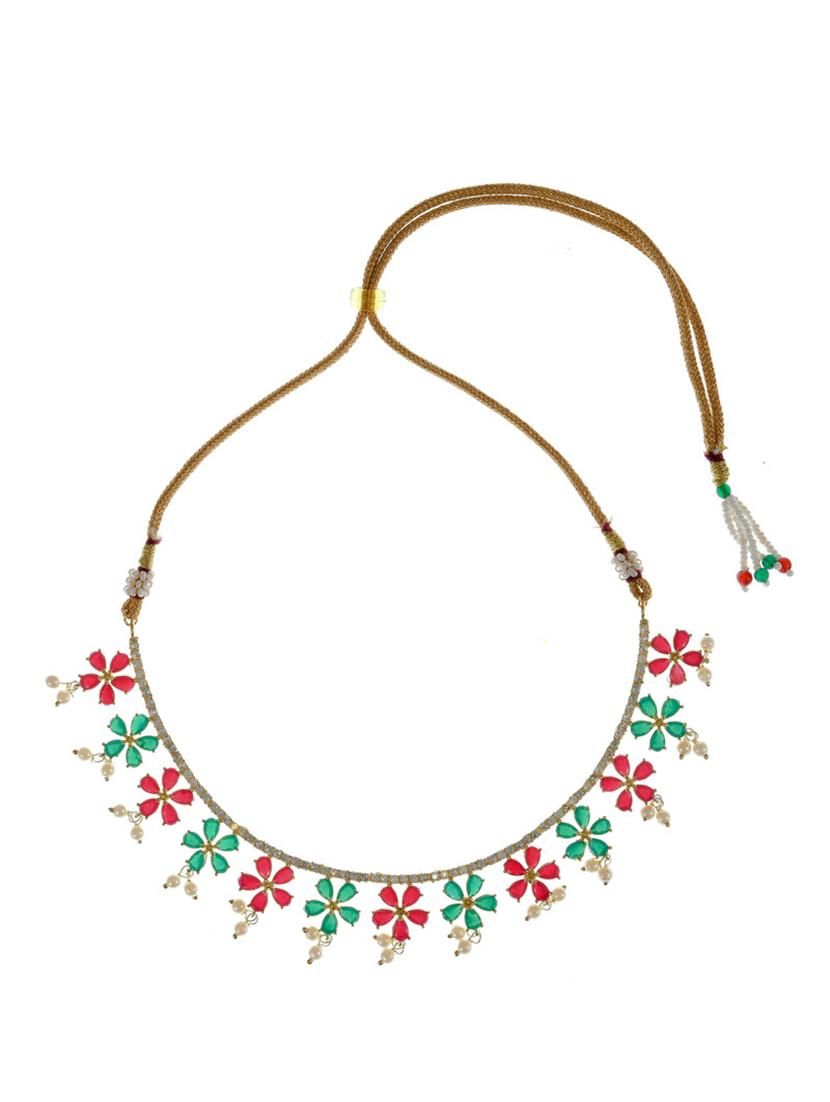 multi colored brass short necklaces with earring - 18251212 - Zoom Image - 2