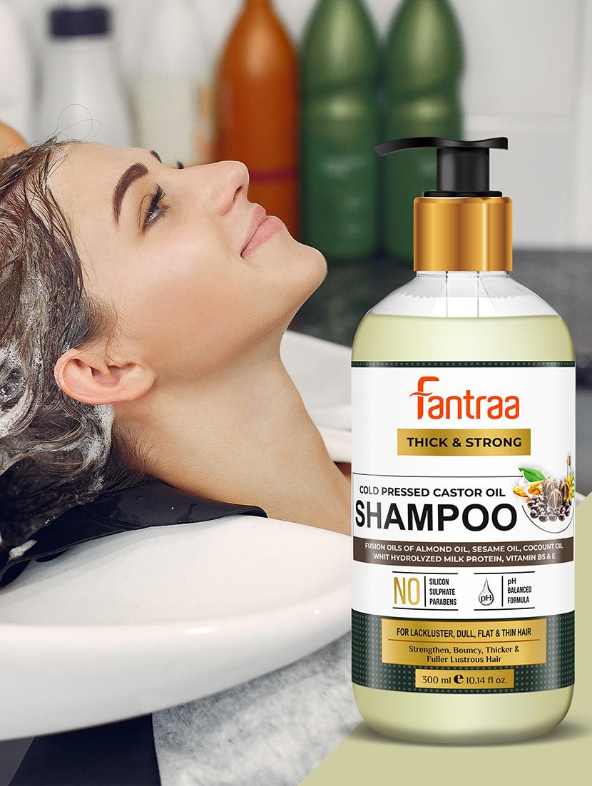 fantraa castor oil shampoo for lackluster, dull, flat & thin hair (300 ml) - 18259713 - Zoom Image - 2