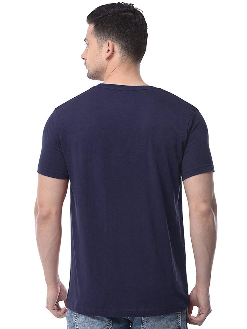 navy blue chest printed t-shirt - 18272710 - Standard Image - 2