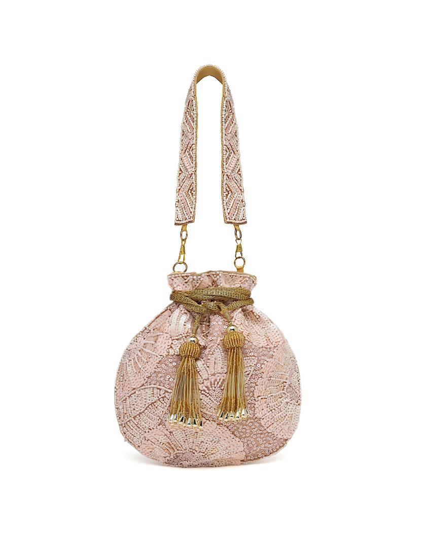 pink sequined regular potli - 18281412 - Standard Image - 5