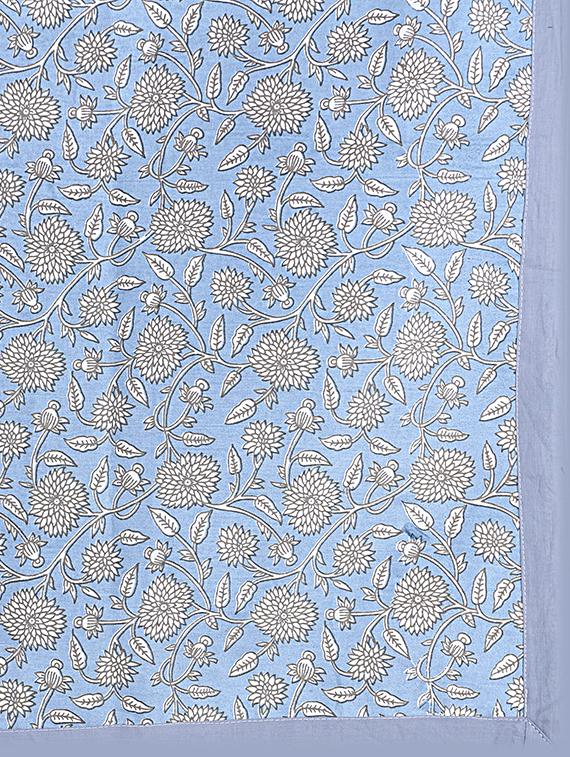 texstylers blue pure cotton 4 seater jaipuri print table cloth cover - 18299461 - Standard Image - 4