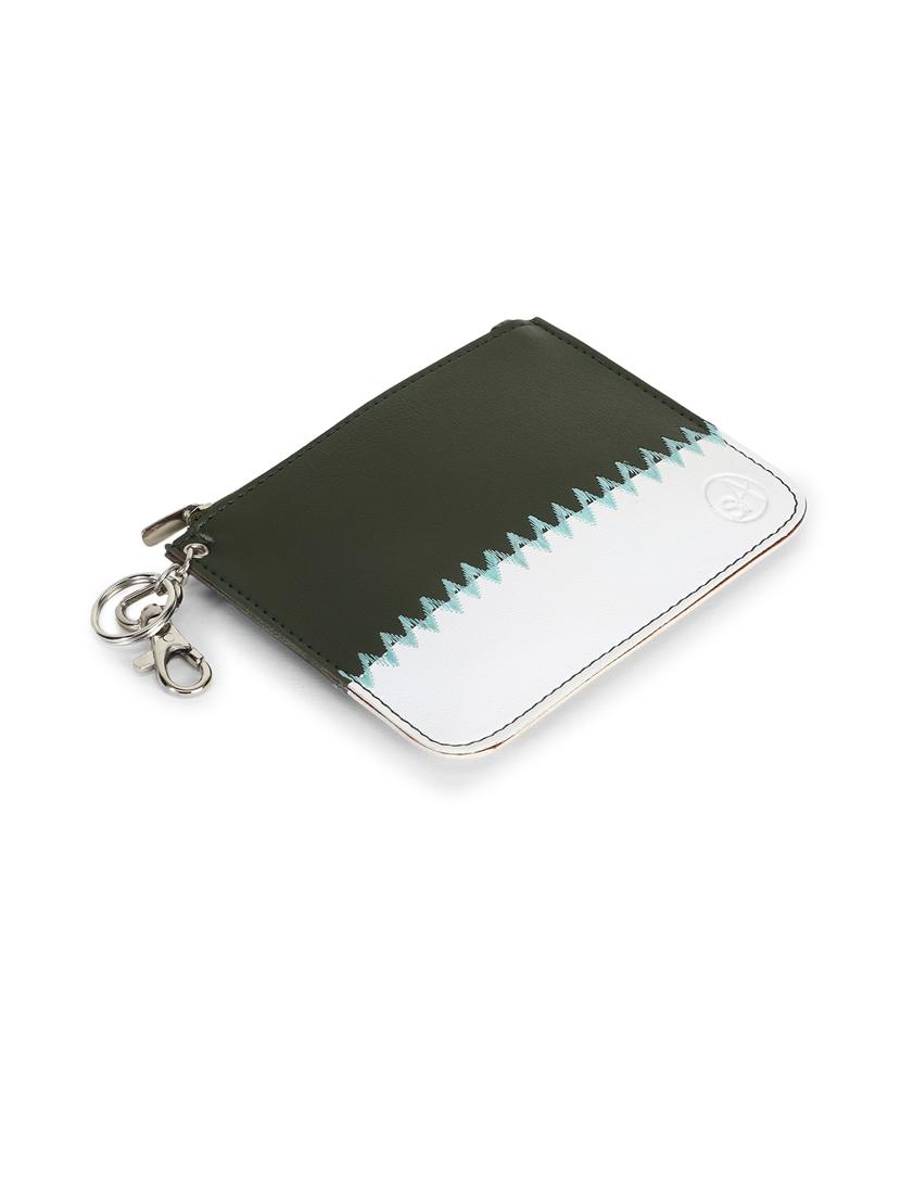 olive color block regular pouch - 18301546 - Standard Image - 6