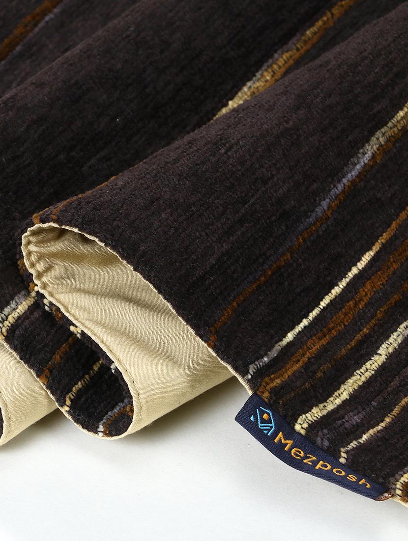 mezposh's stave striped coffee brown table runner - 18308688 - Standard Image - 4