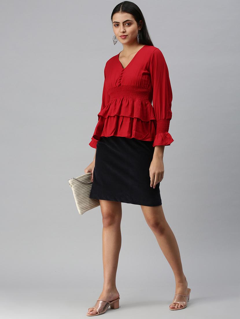 women's peplum v neck top - 18310545 - Zoom Image - 3