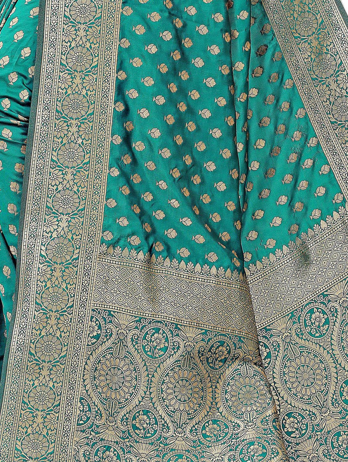 green silk blend bhagalpuri saree - 18316336 - Standard Image - 3