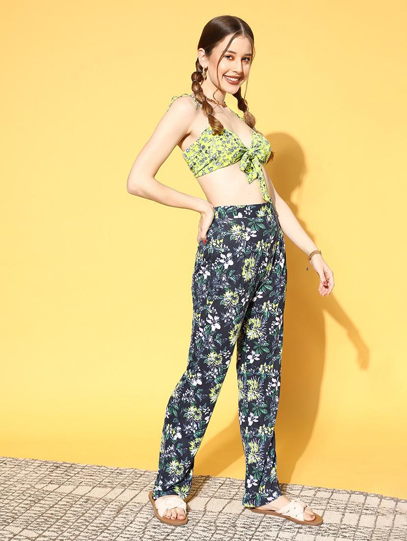 navy blue printed 3 pc nightwear pajama set - 18317732 - Standard Image - 3