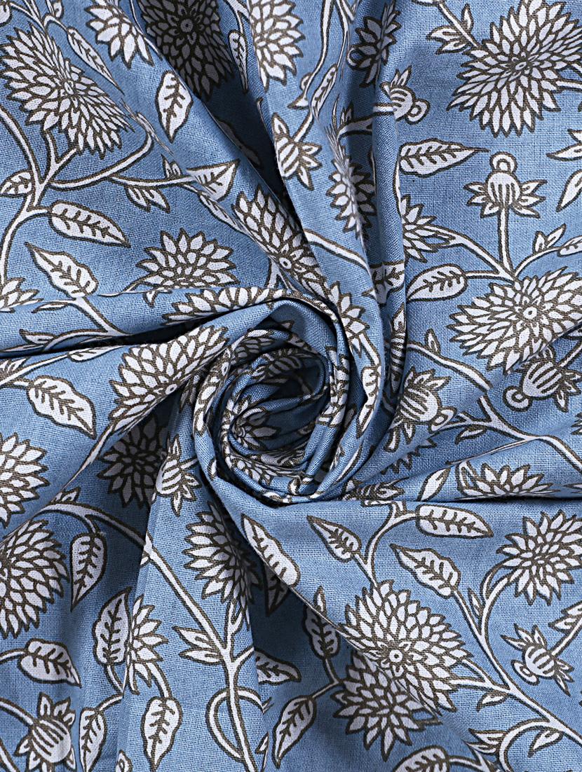 indhome life 100% cotton rectangular dining table cover 4 seater (40 inch * 60 inch) floral pattern blue colour(set of 1 pcs) - 18324988 - Zoom Image - 4