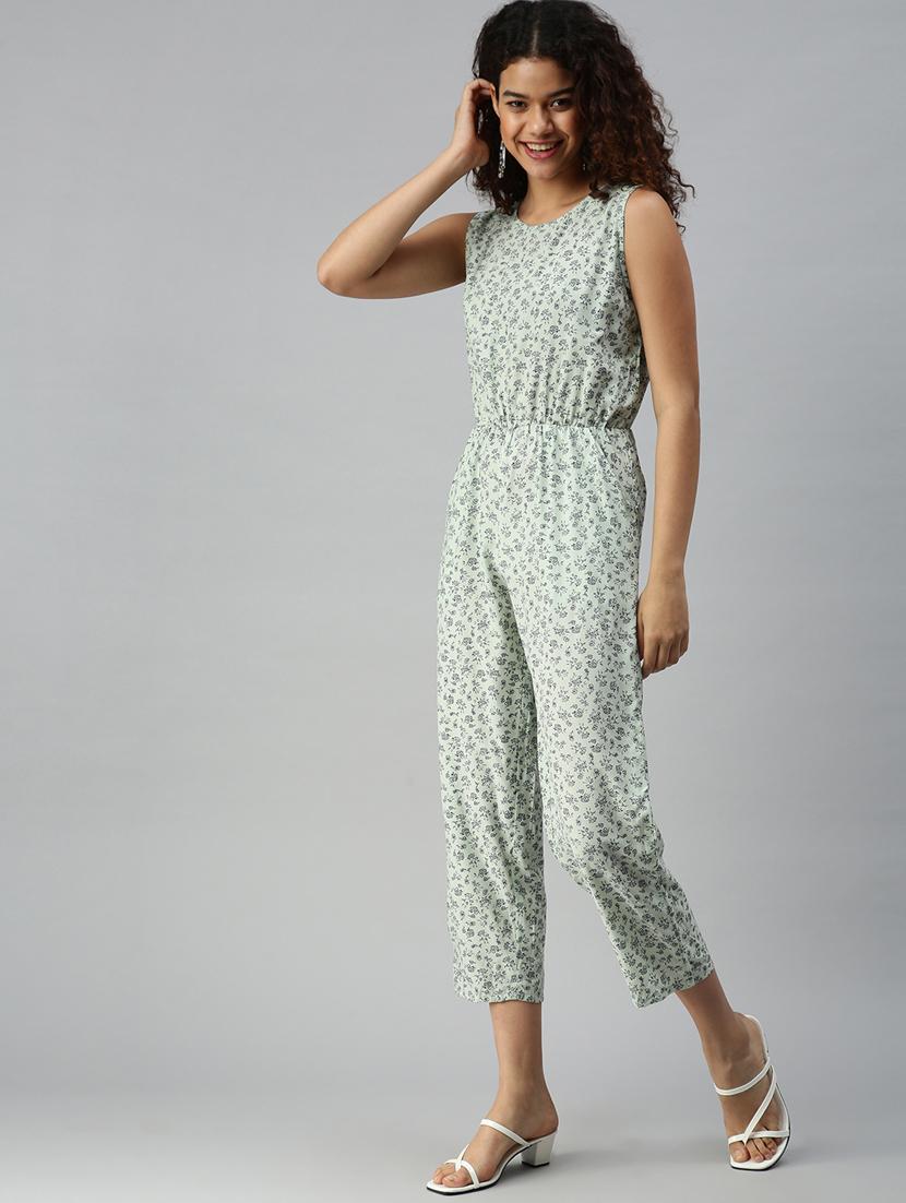 round neck floral jumpsuit - 18336935 - Standard Image - 2