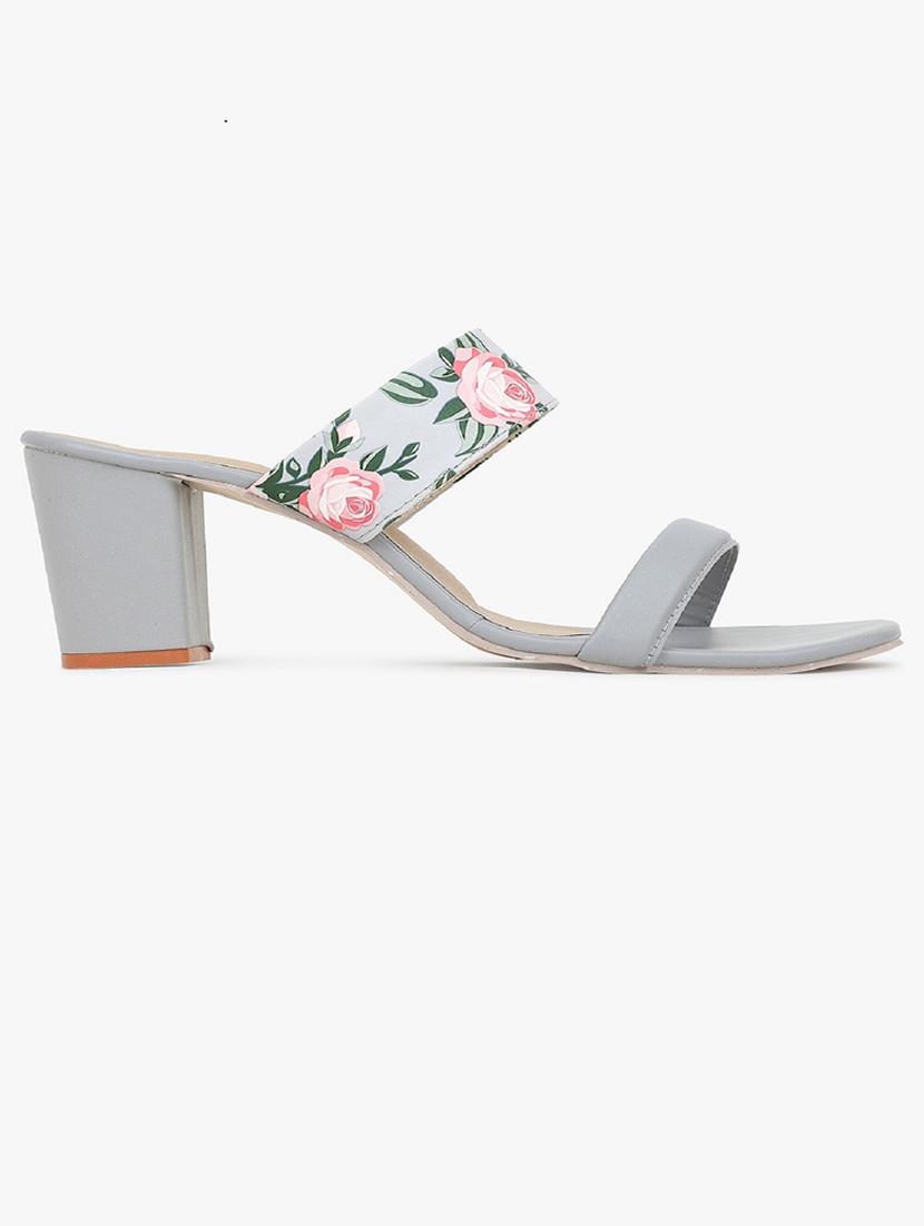 grey synthetic slip on sandals - 18338559 - Standard Image - 2