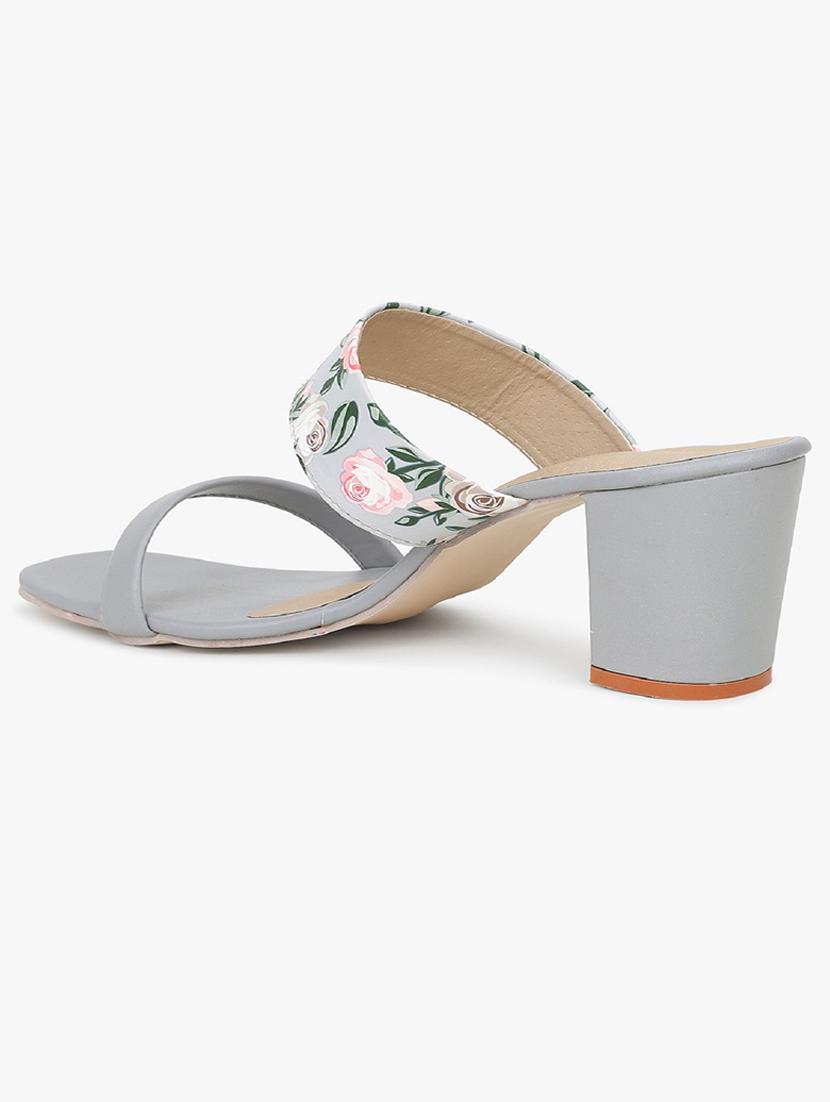 grey synthetic slip on sandals - 18338559 - Standard Image - 3