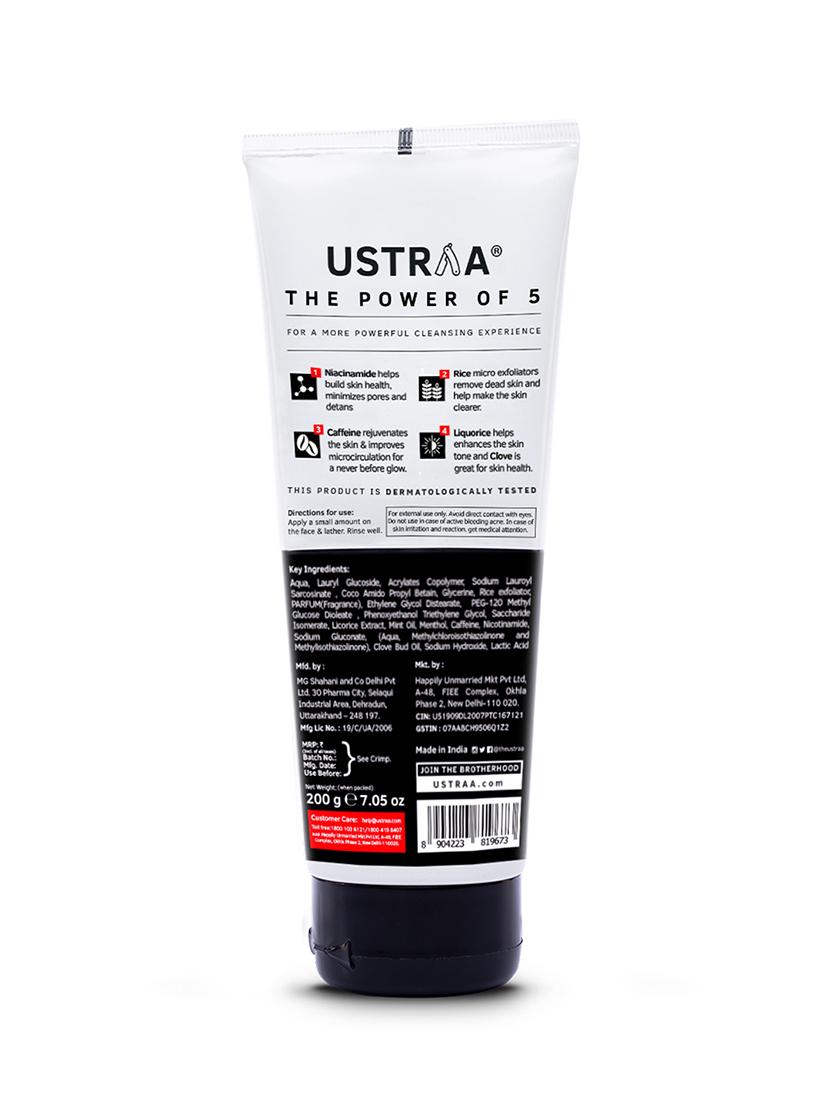 ustraa power face wash energize and de-tan - 200g & de tan face scrub - 100g - 18346222 - Standard Image - 4