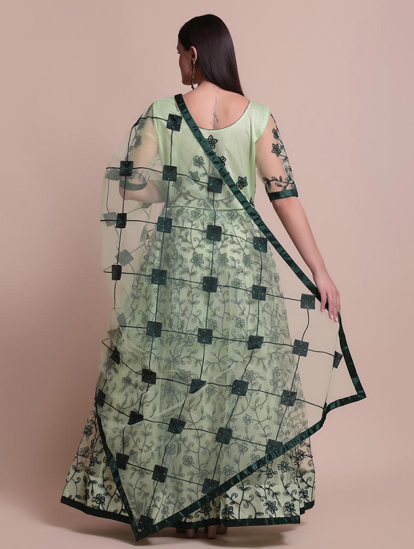 green net semistitched suit - 18346721 - Zoom Image - 2