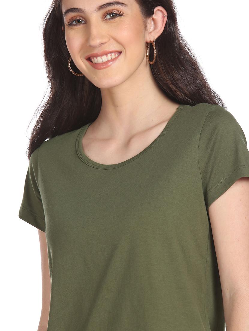 women's plain round neck t-shirt - 18358321 - Zoom Image - 3