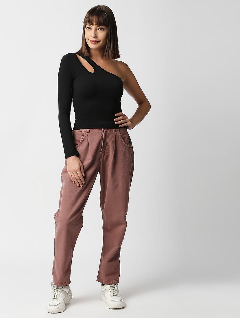 women's crop single shoulder top - 18384067 - Standard Image - 4