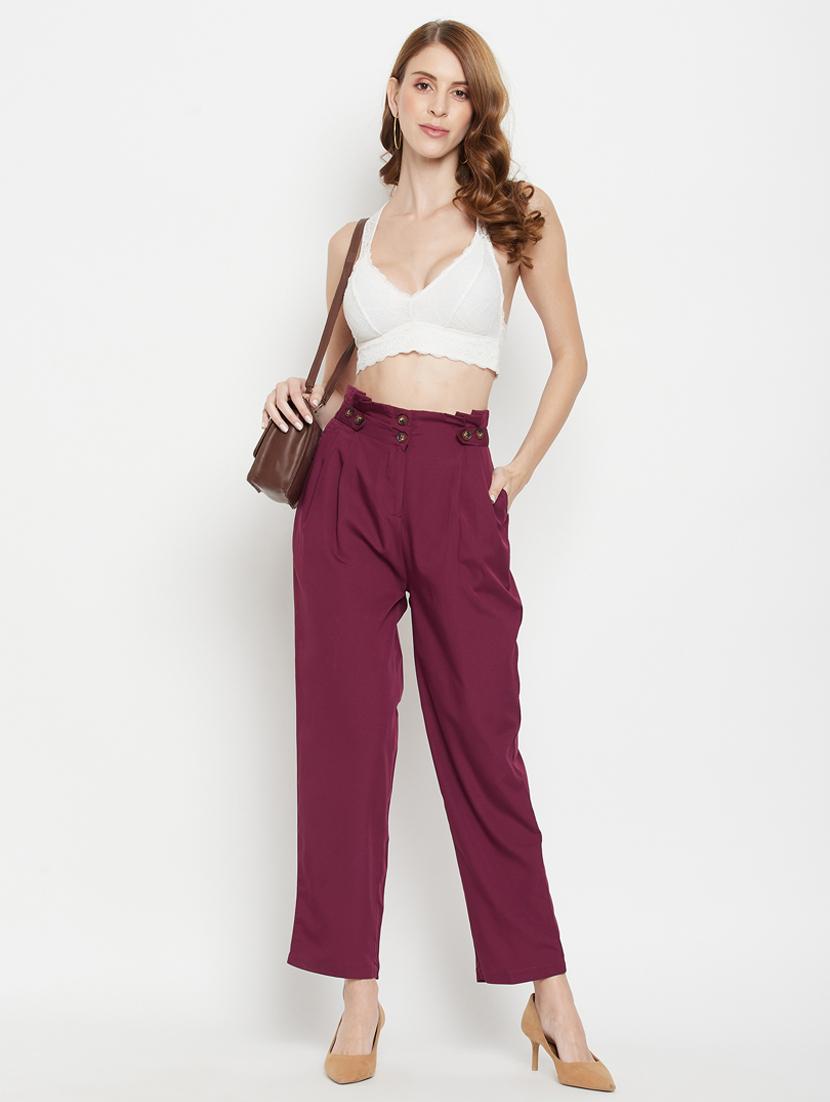 high rise solid pleated trouser - 18384473 - Zoom Image - 3