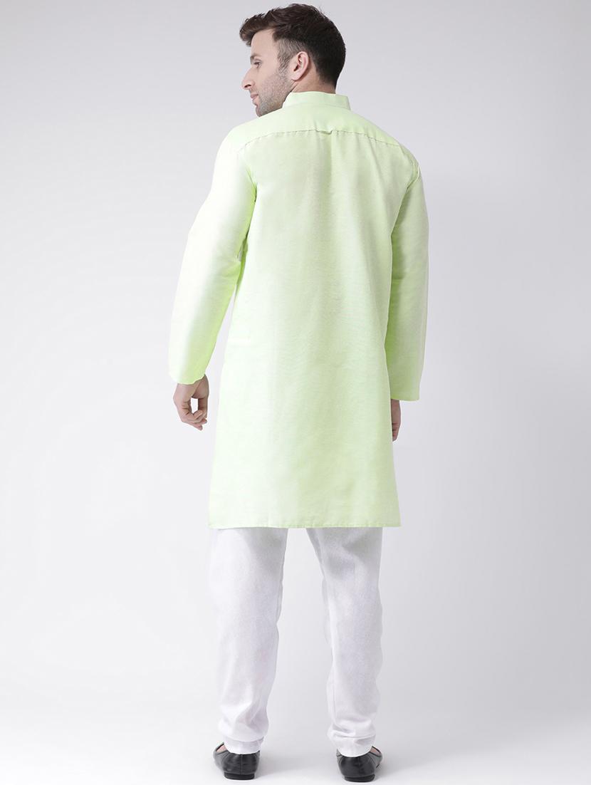 green solid kurta pyjama ethnic wear set - 18389976 - Zoom Image - 3