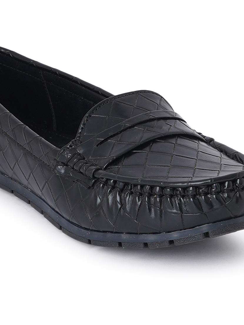 black synthetic slip on loafers - 18393521 - Standard Image - 5