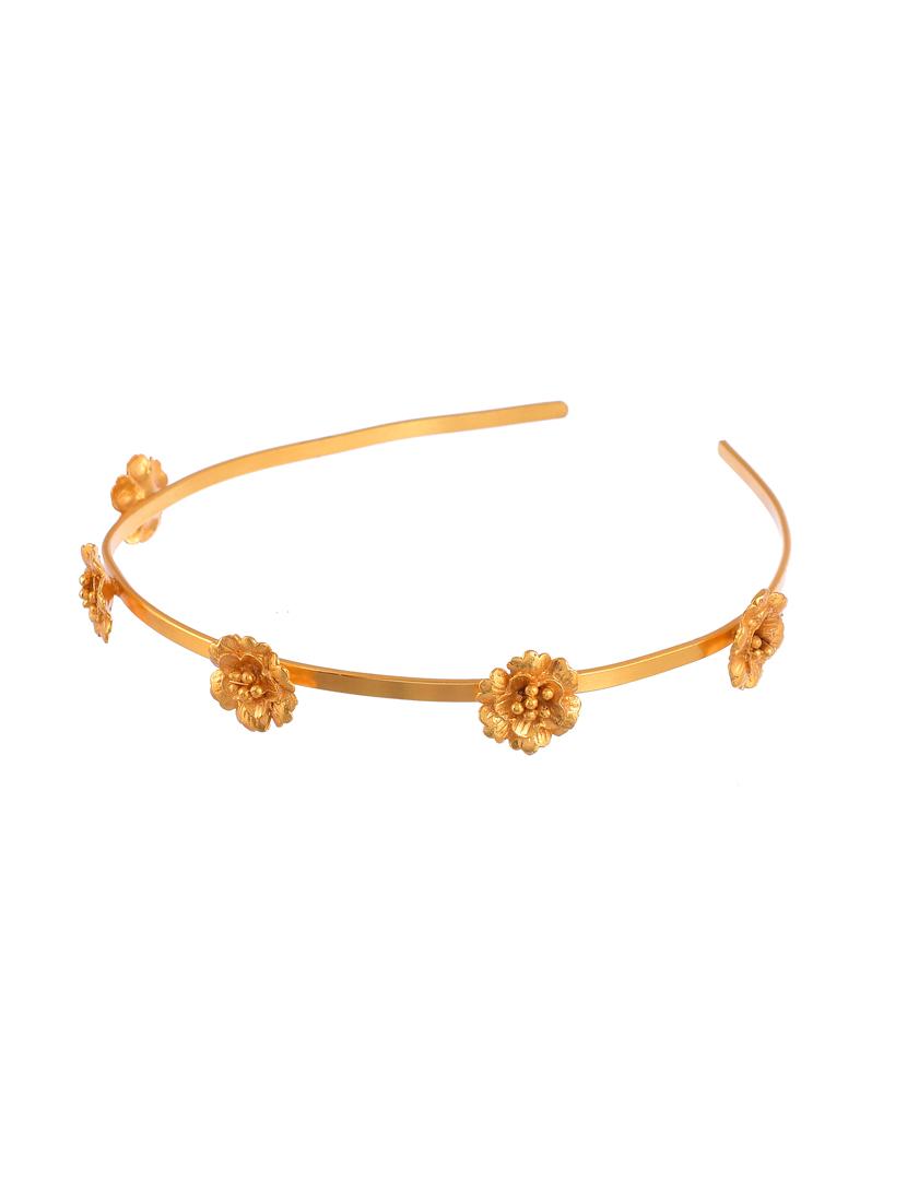 floral gold plated hairband - 18395851 - Standard Image - 2