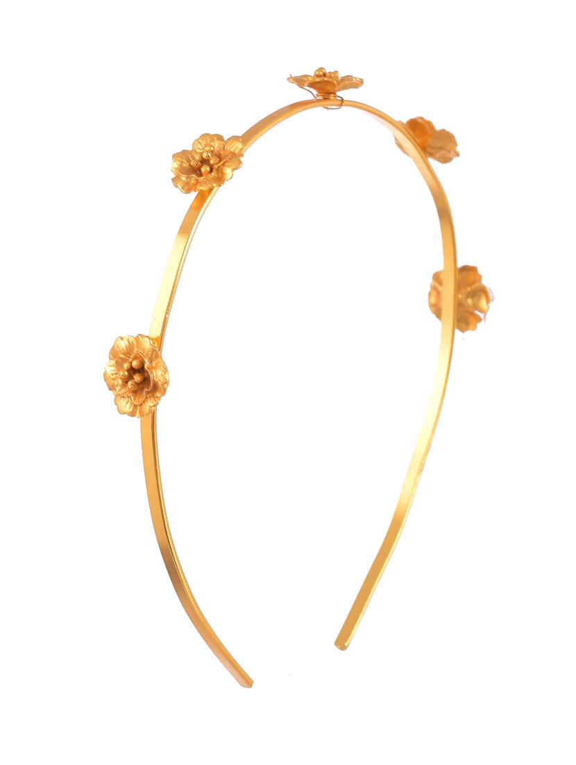 floral gold plated hairband - 18395851 - Standard Image - 3
