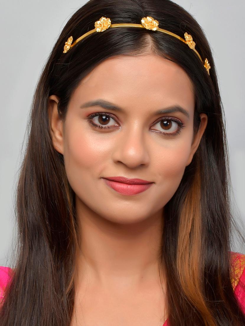 floral gold plated hairband - 18395851 - Standard Image - 4