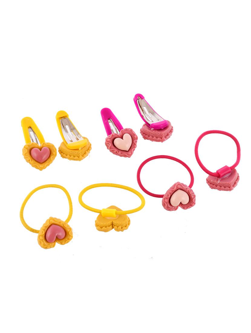 set of 8 heart tic tac and rubber band hair accessory set - 18396259 - Standard Image - 3