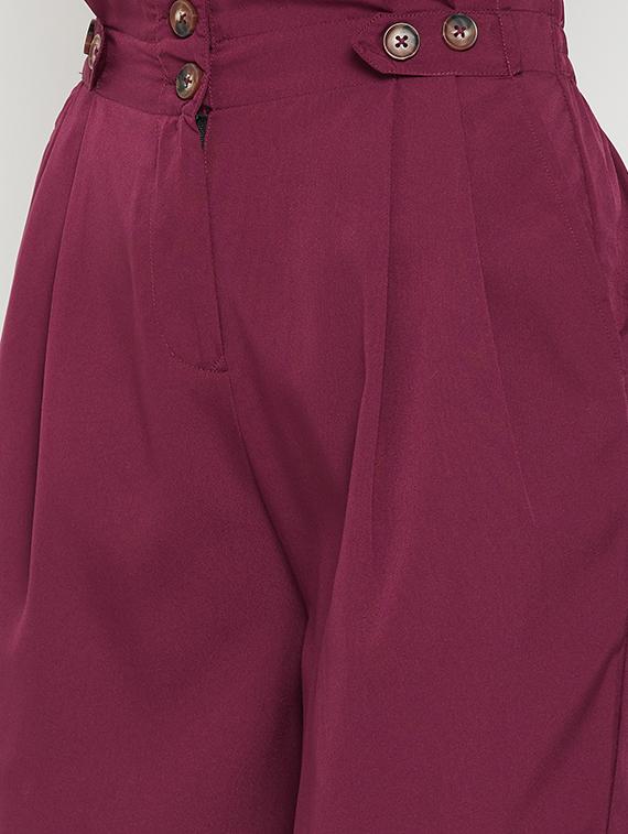 high rise solid pleated trouser - 18399728 - Zoom Image - 4