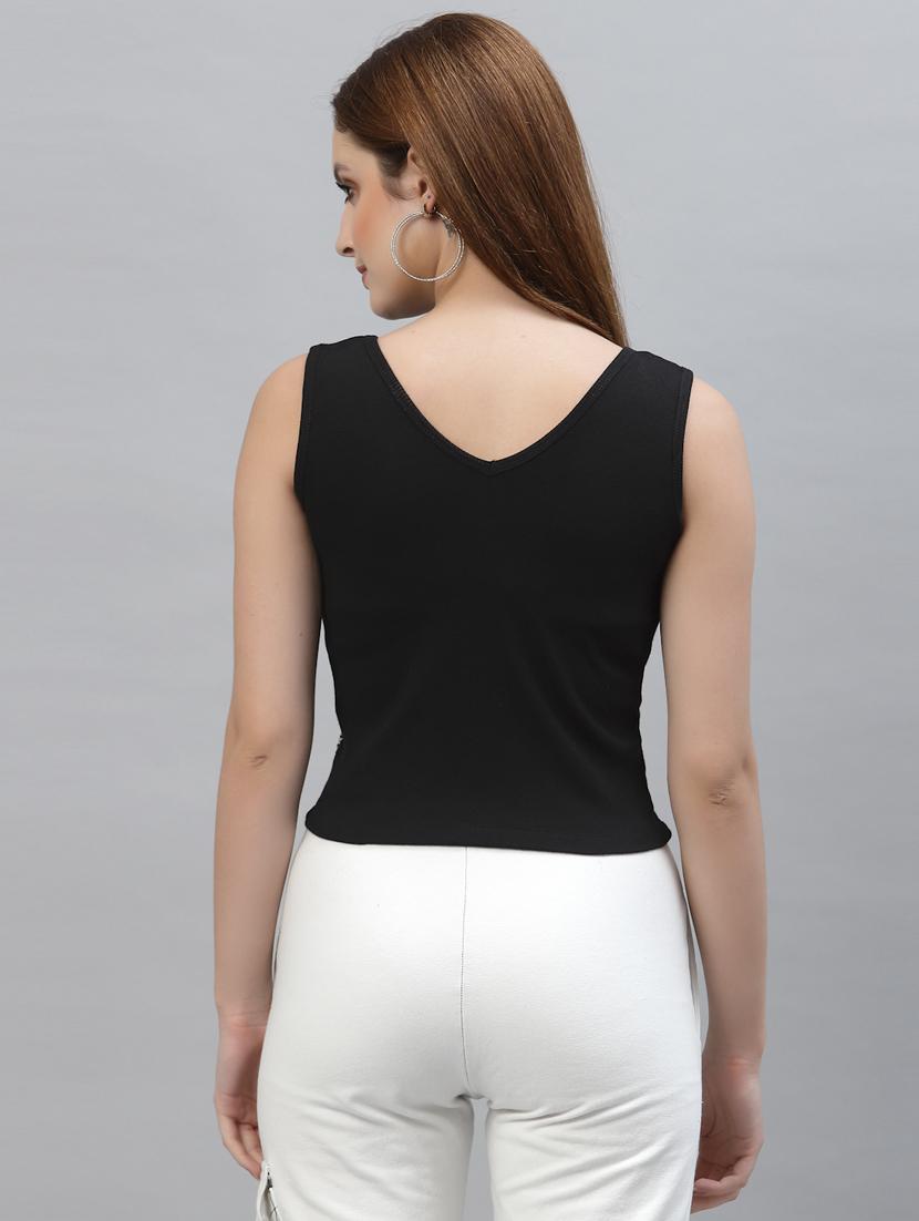 women's crop v neck top - 18439843 - Zoom Image - 2
