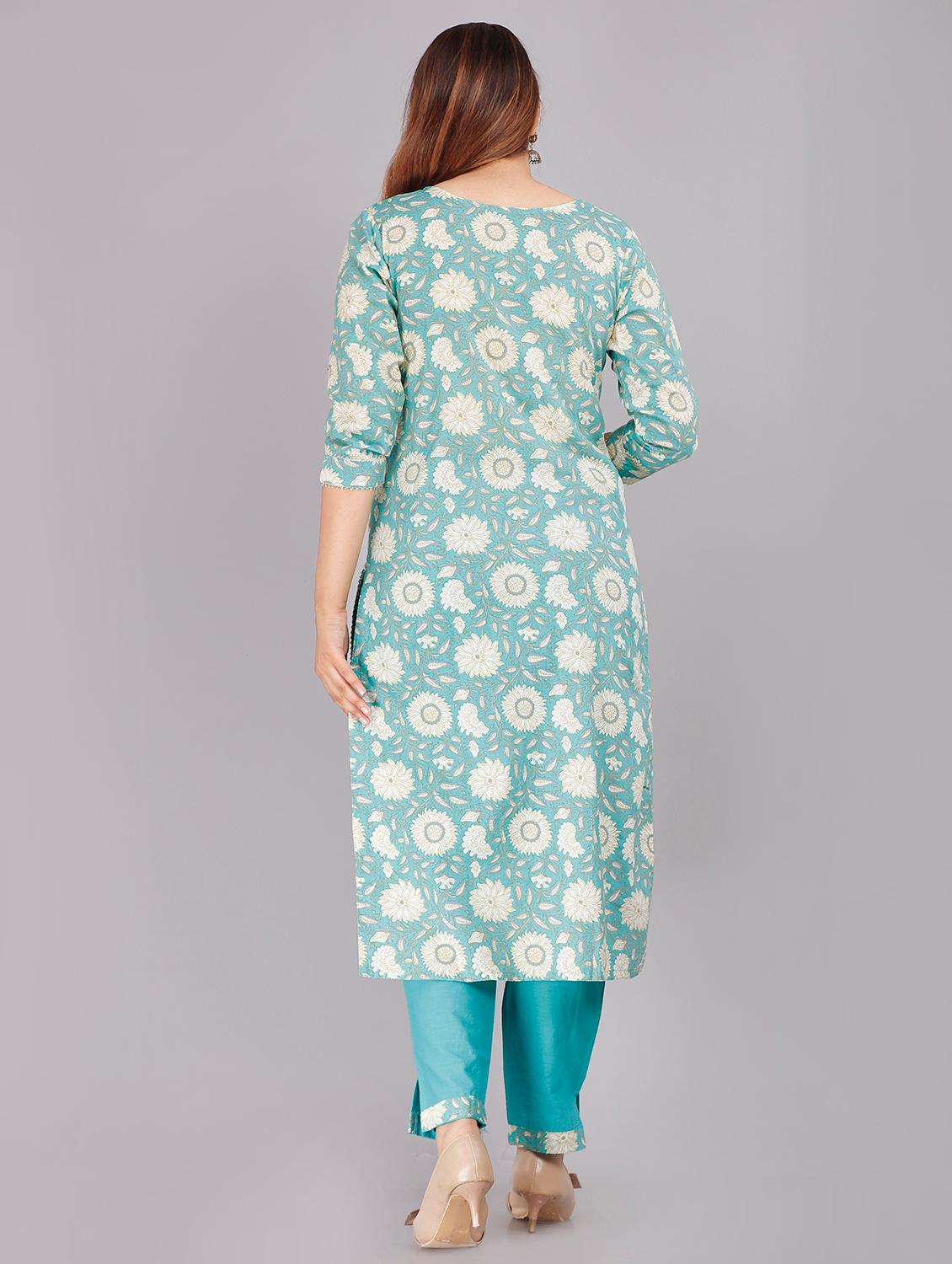 floral printed kurta pant set with dupatta - 18445364 - Standard Image - 2