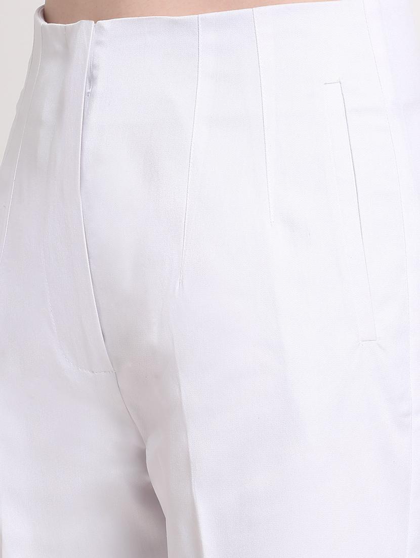 women solid pleated cigarette pants - 18447040 - Standard Image - 4