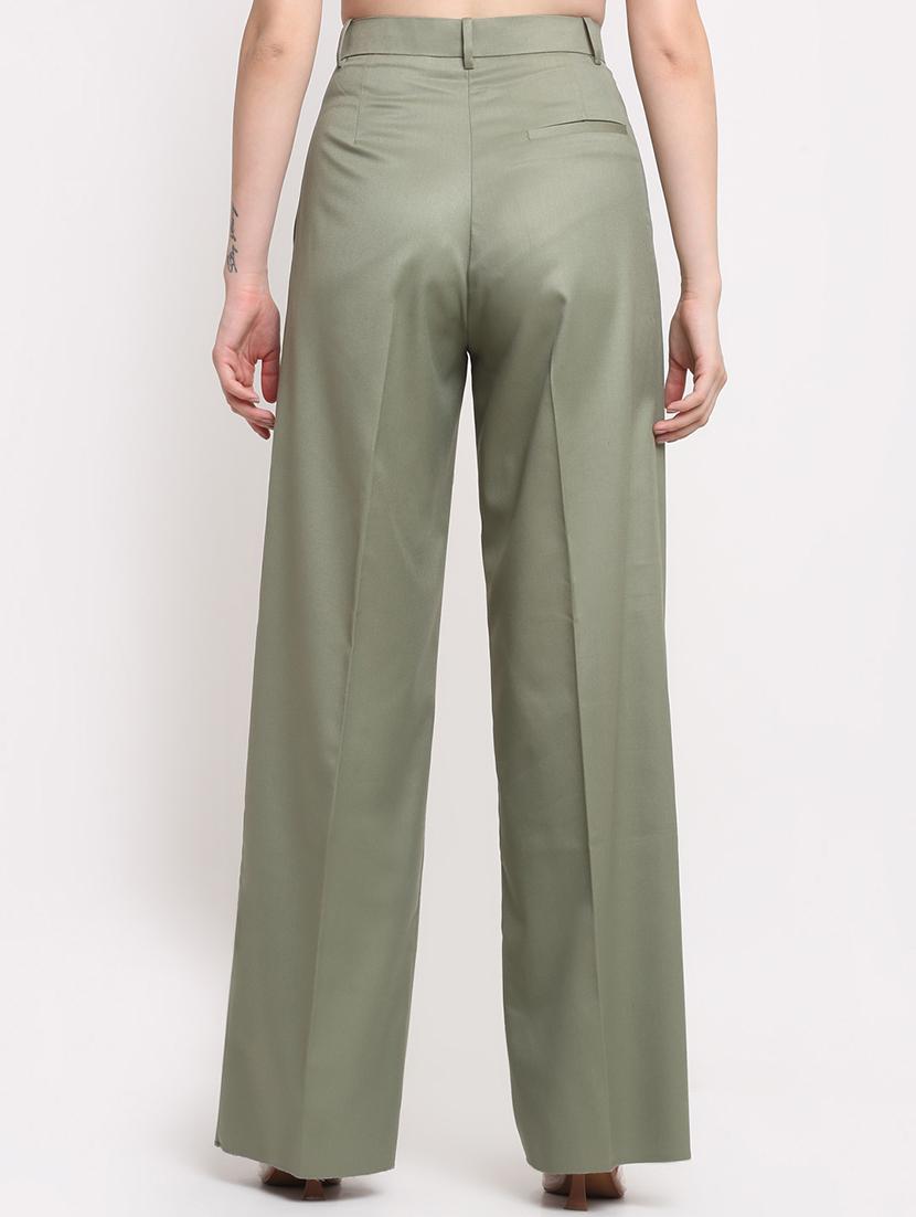 women solid pleated wide leg trouser - 18447049 - Standard Image - 2