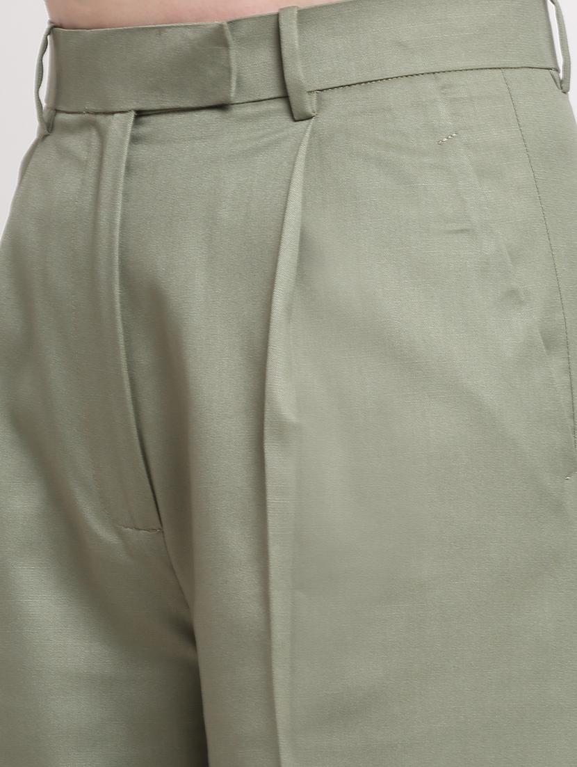 women solid pleated wide leg trouser - 18447049 - Zoom Image - 4
