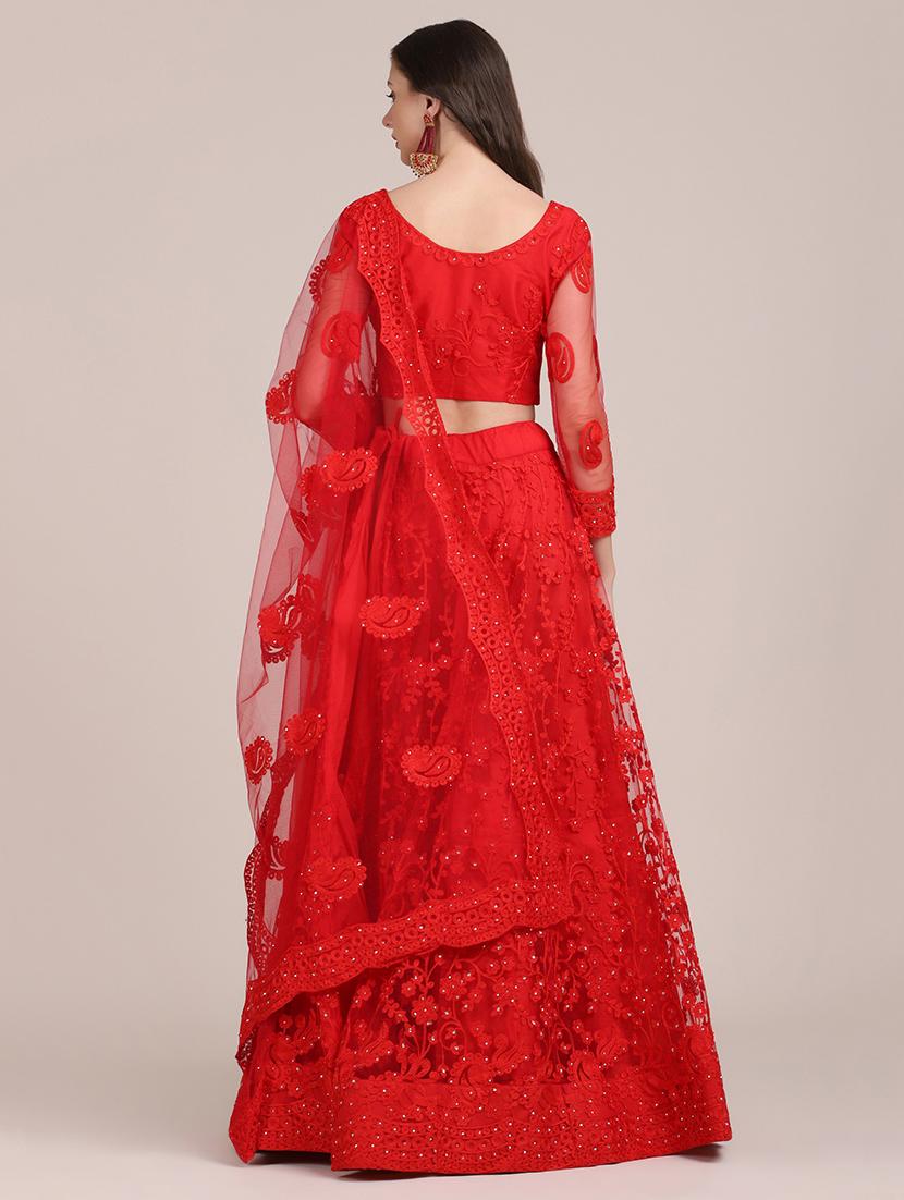 tonal embroidered semi -stitched lehenga choli with dupatta - 18447935 - Zoom Image - 2