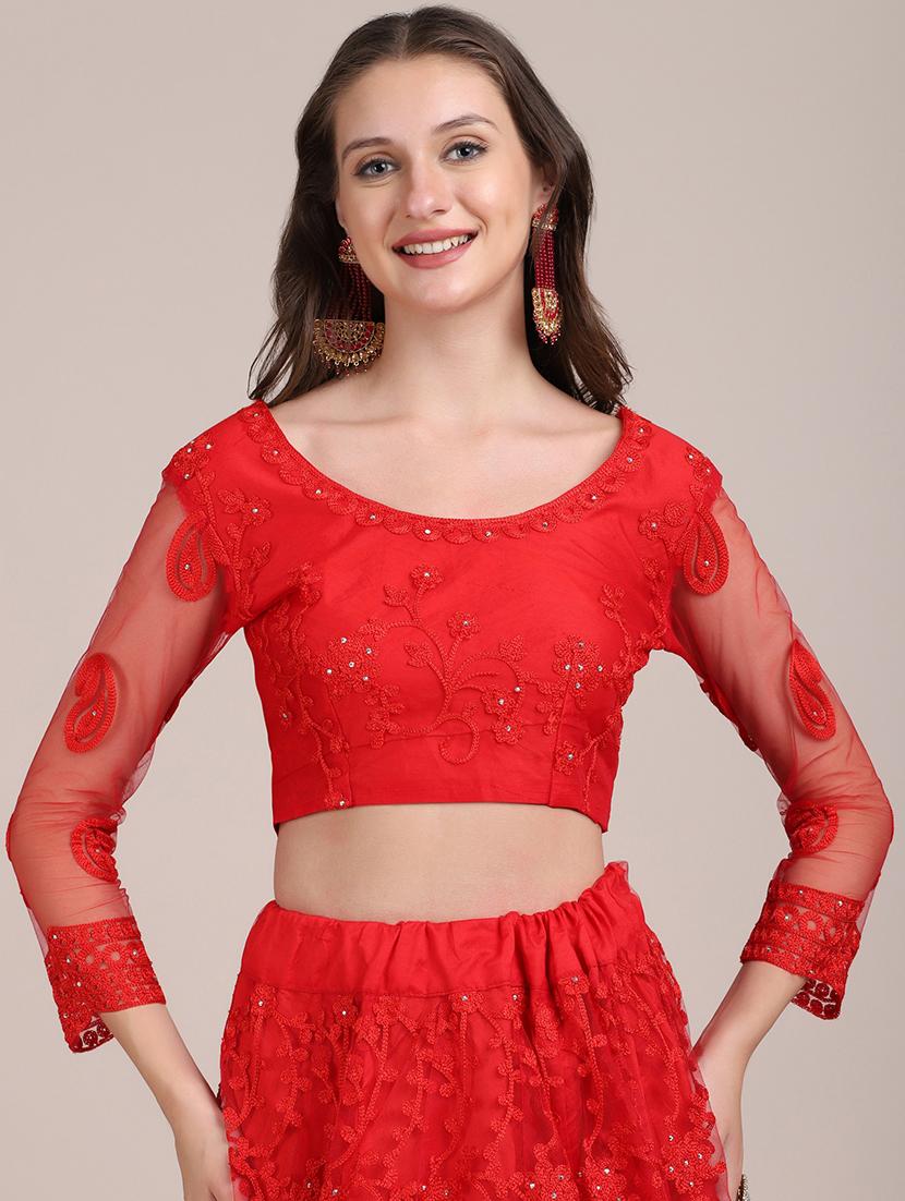tonal embroidered semi -stitched lehenga choli with dupatta - 18447935 - Standard Image - 3