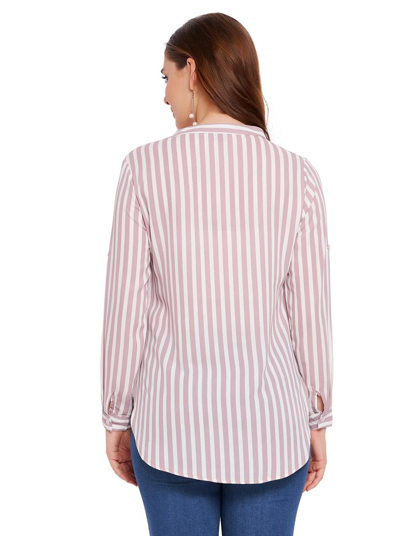 beige striped regular shirt - 18449749 - Zoom Image - 3