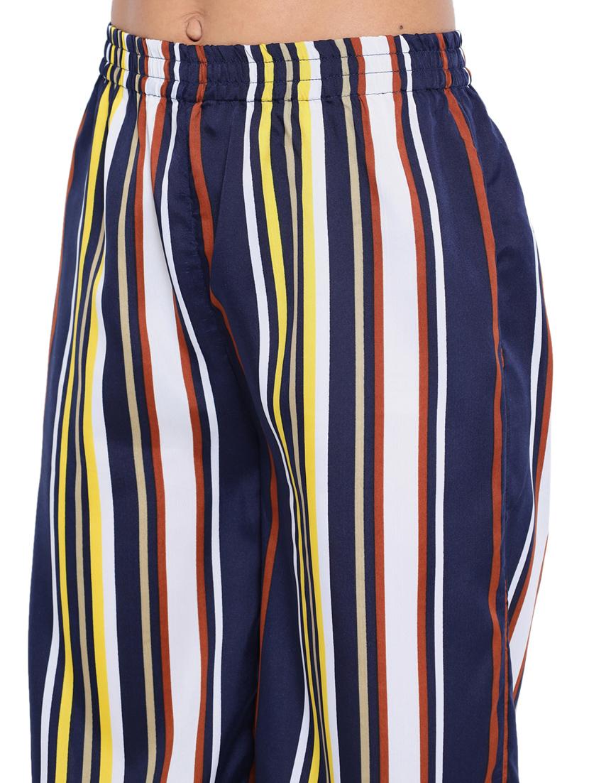 high rise striped palazzo - 18451072 - Standard Image - 6