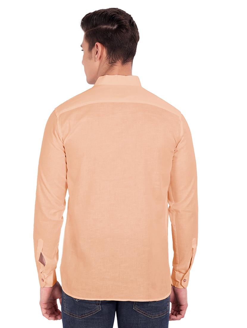 peach solid short kurta - 18454630 - Zoom Image - 2