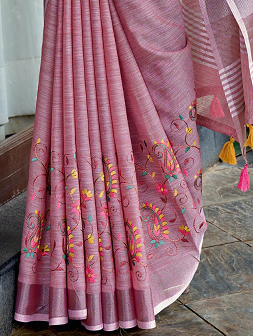 women's embroidered saree with blouse - 18461901 - Zoom Image - 2