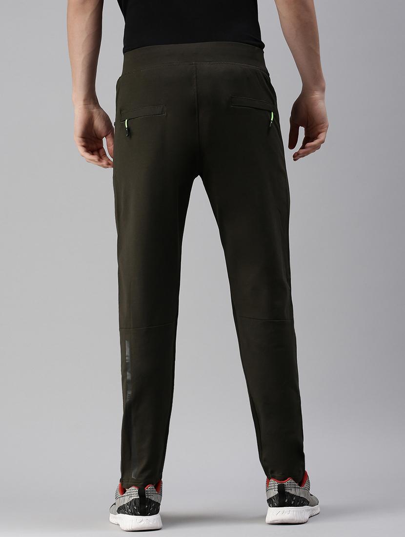 olive green solid track pant - 18476612 - Zoom Image - 2