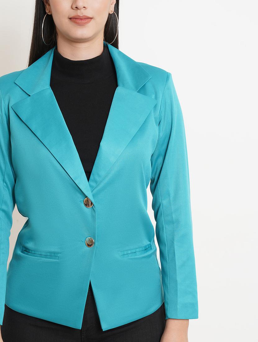 lapel neck solid casual blazer - 18509696 - Standard Image - 4