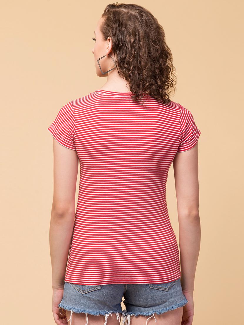 round neck striped regular tee - 18509990 - Standard Image - 2