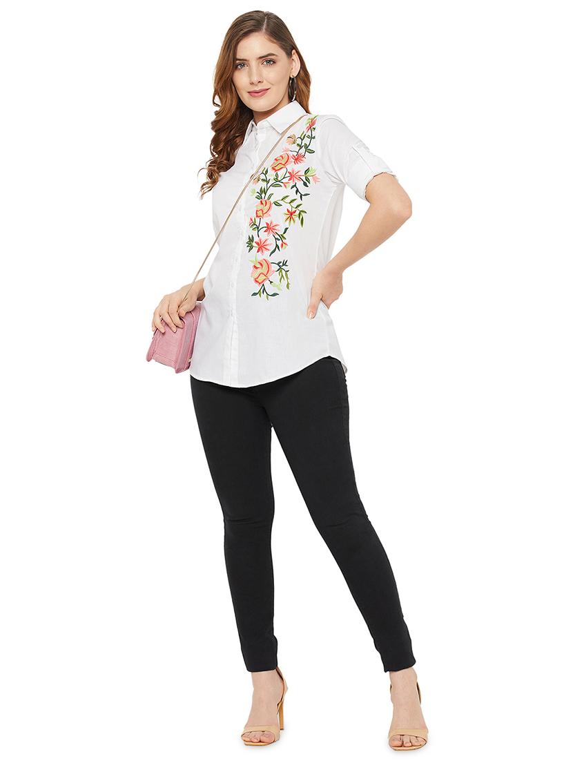 shirt collar embroidered regular shirt - 18515791 - Standard Image - 3