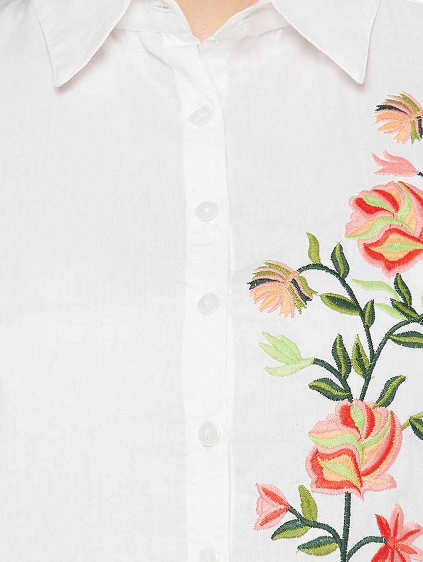 shirt collar embroidered regular shirt - 18515791 - Zoom Image - 4
