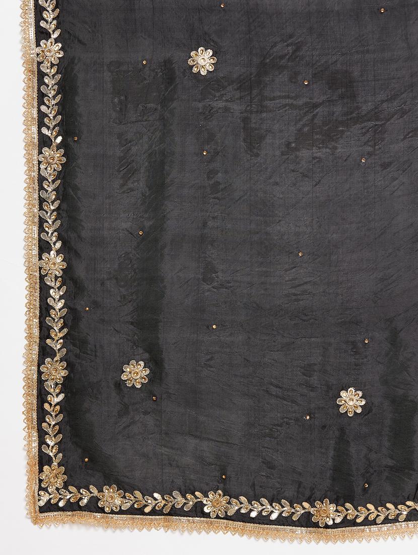 black silk blend dupatta - 18519298 - Standard Image - 4