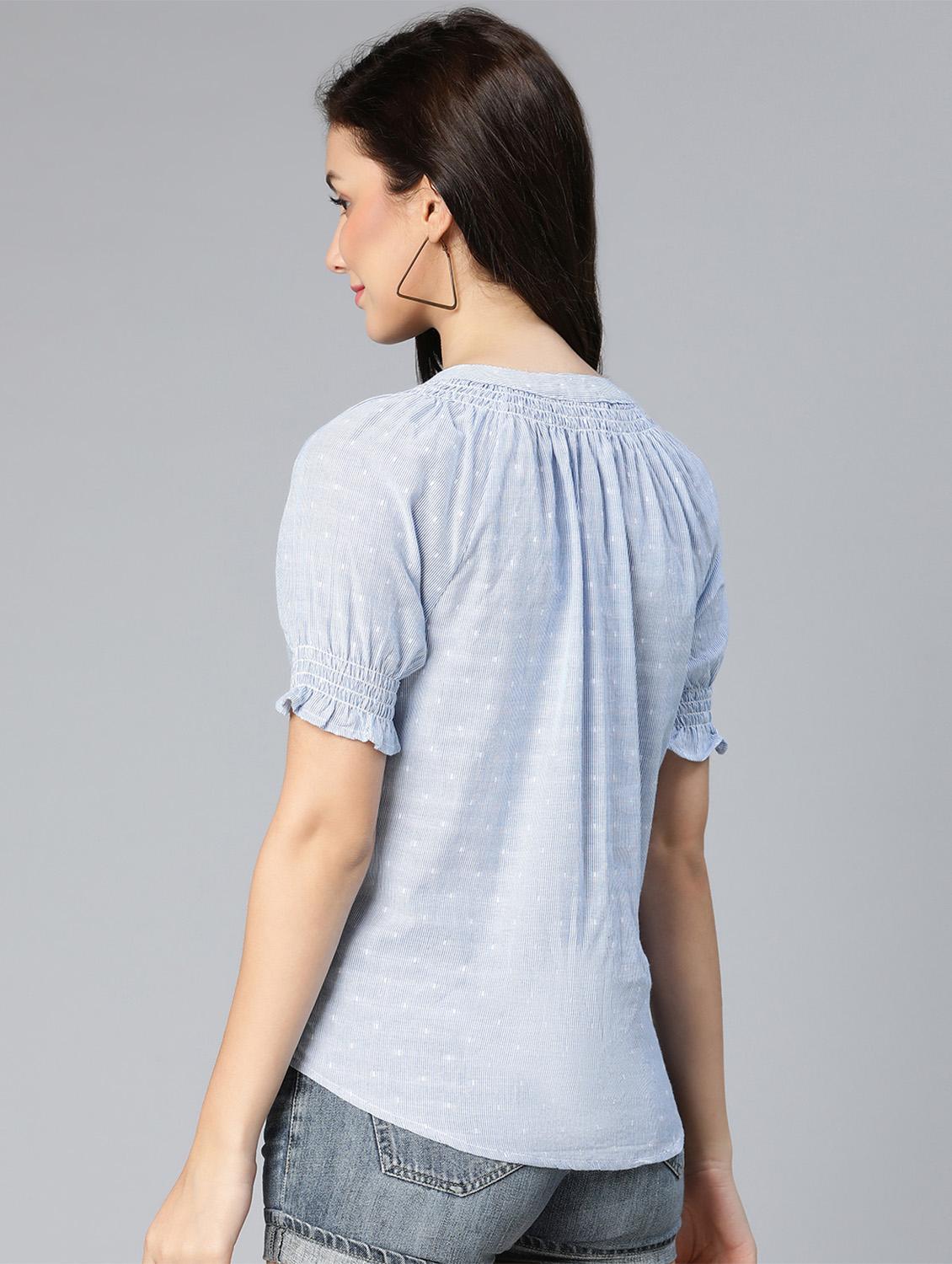 tie front striped shirt - 18524585 - Zoom Image - 2