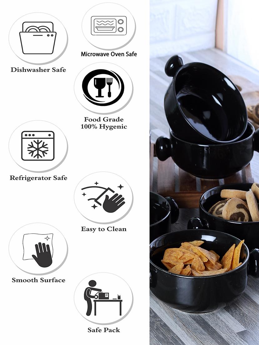 cdi black 6 pieces ceramic glossy bowls - 18538439 - Standard Image - 5