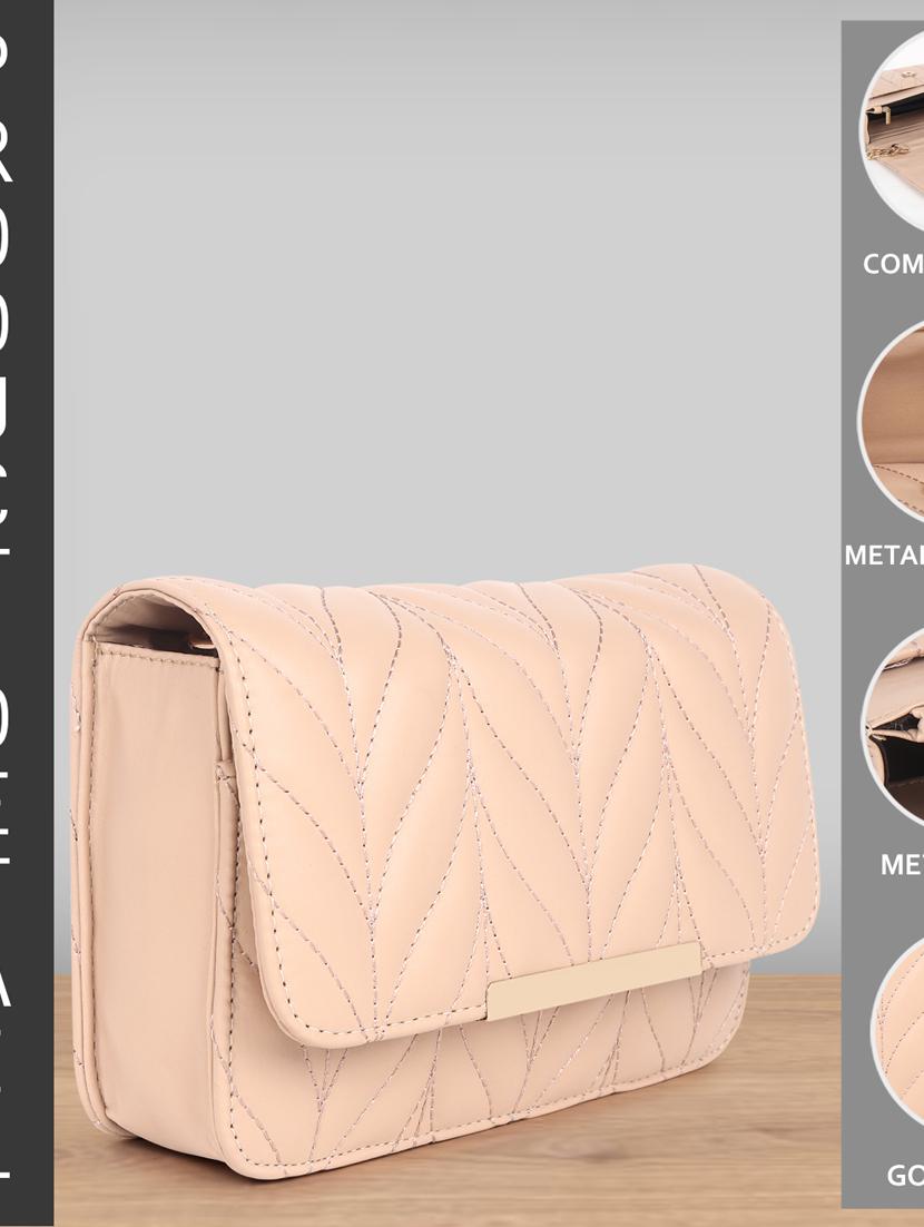 beige quilted regular sling bag - 18546928 - Standard Image - 2